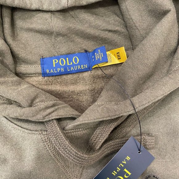 NWT Polo Ralph Lauren Men's Logo Graphic Fleece Hoodie Color Olive Size S - XL - Picture 5 of 7